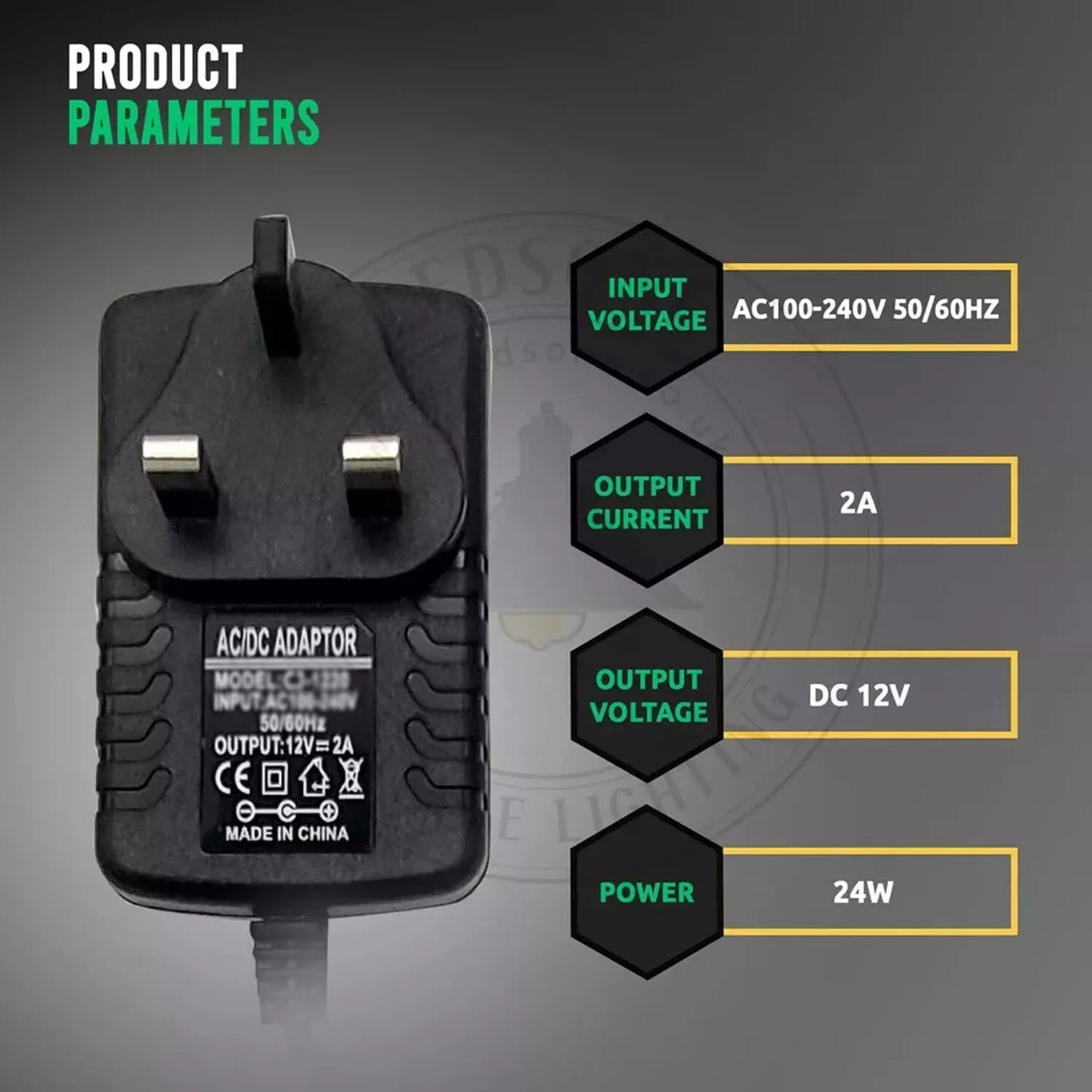 12V 8A Power Adapter & 1 Splitter Cable PSU Connector ~6024