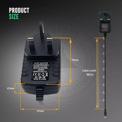 12V 8A Power Adapter & 1 Splitter Cable PSU Connector ~6024