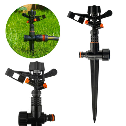 Pulsating Lawn Sprinkler on Spike - Eco Line Weatherproof Cover Garden Hose Pipe