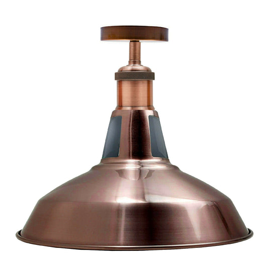 Modern Semi Flush Fittings Brushed Metal Lounge Ceiling light - Copper~2201