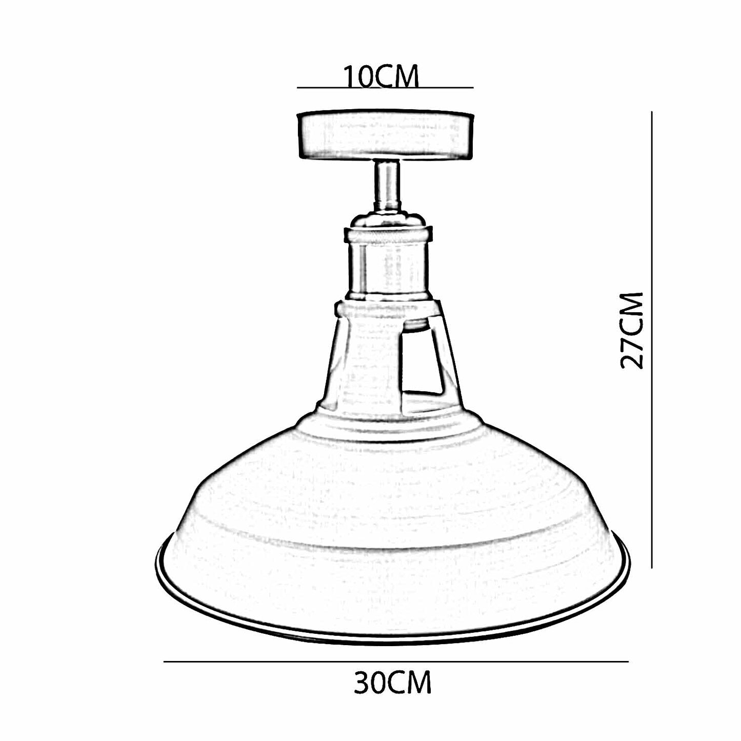 Modern Semi Flush Fittings Brushed Metal Lounge Ceiling light - Copper~2201