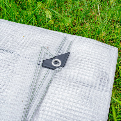 Clear M-Grade Tarpaulin 2m x 2m Waterproof Tarpaulin Cover Outdoor Ground Sheet