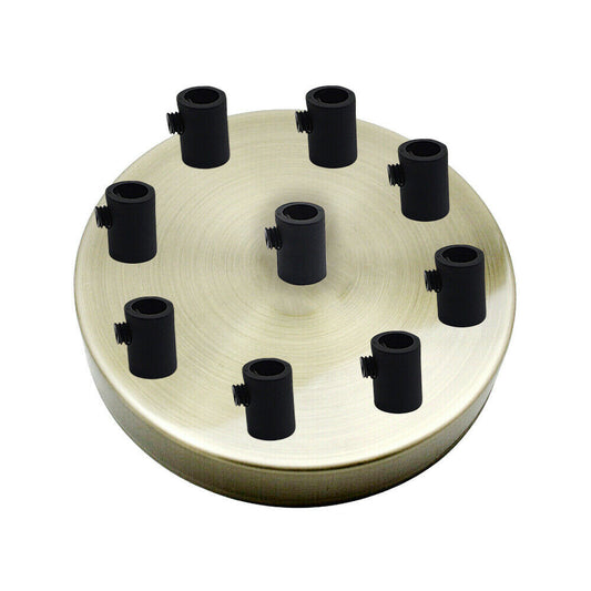 9 Outlet Green Brass Metal Ceiling Rose 120x25mm~2757